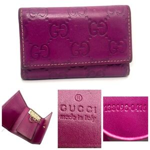 Gucci Guccissima leather 6 rings key case key holder very good condition